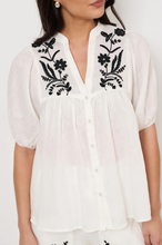 Load image into Gallery viewer, Palmer Embroidered Boho Top - White