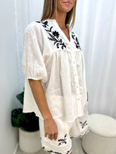 Load image into Gallery viewer, Palmer Embroidered Boho Top - White
