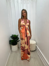 Load image into Gallery viewer, Kaeli Tie Front Halter Maxi Dress
