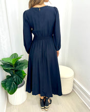 Load image into Gallery viewer, Luna Midi Dress - black midi dress on model - back -view - Lula & Sasha