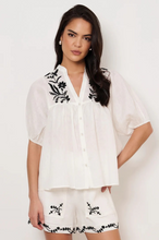 Load image into Gallery viewer, Palmer Embroidered Boho Top - White