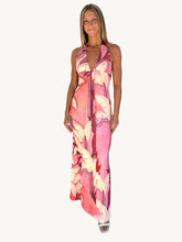 Load image into Gallery viewer, Kaeli Tie Front Halter Maxi Dress