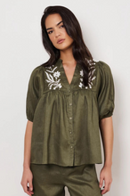 Load image into Gallery viewer, Palmer Embroidered Boho Top - White