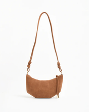 Load image into Gallery viewer, Curved Panel Faux Suede Bag