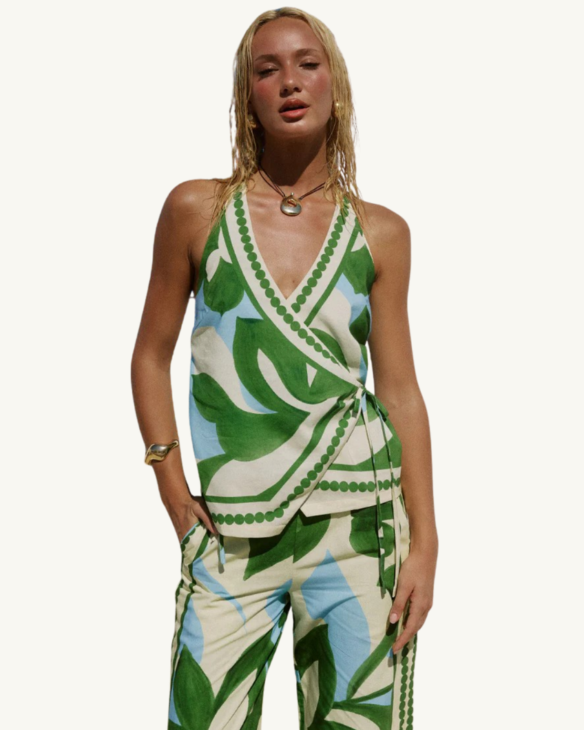 Ryleigh Halter Wrap Top