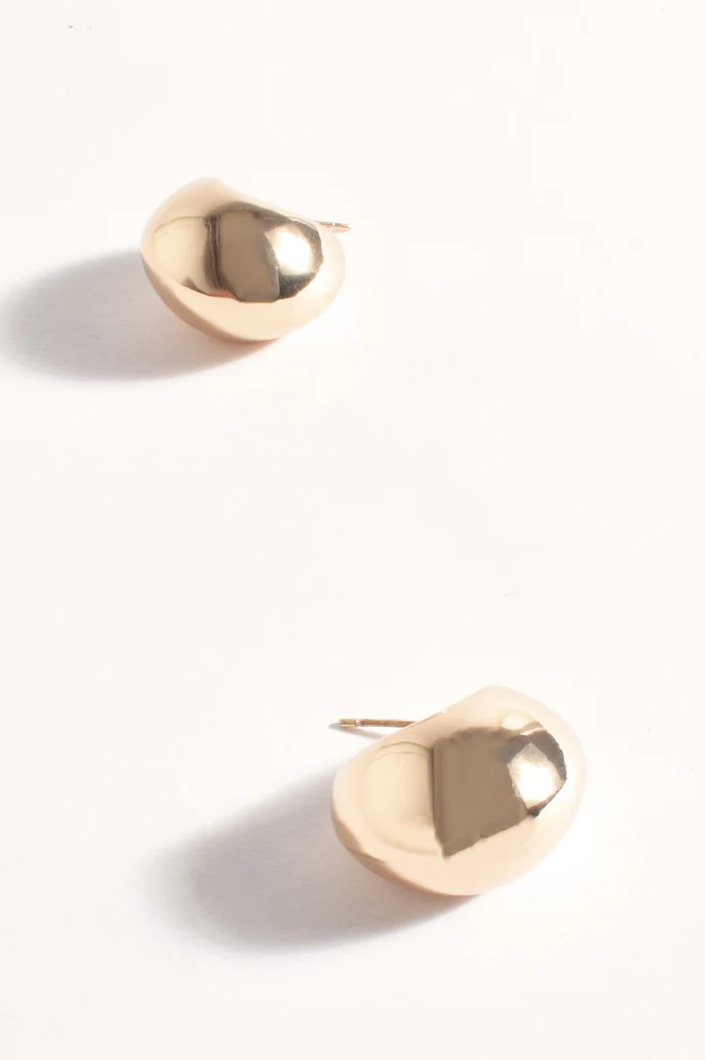 Polished Curve Dome Earrings