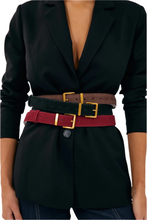 Load image into Gallery viewer, Rectangle Buckle Suede Jeans Belt