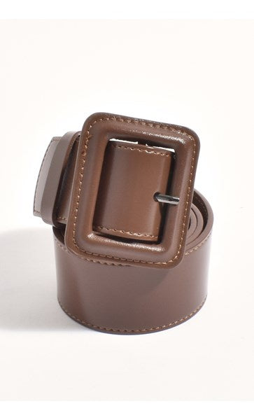Leather Covered Buckle Belt