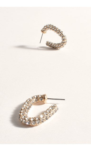 Adorne Oval Diamante Hoops