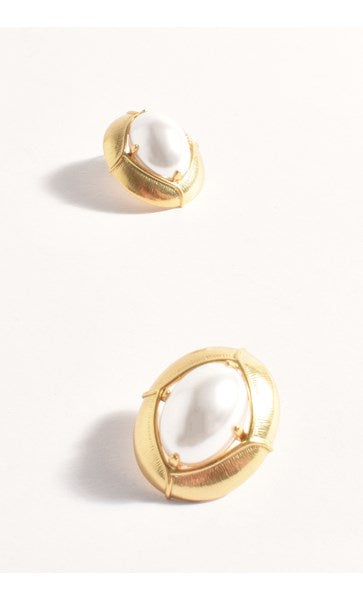 Retro Dome Oval Earrings