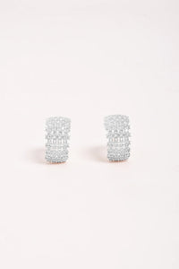 Mini Diamante Rows Hoops