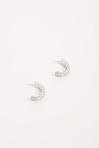Mini Diamante Rows Hoops