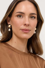 Load image into Gallery viewer, Baroque Pearl Drop Metal Hoop Earrings