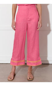 Adorne Nisha Cropped Split Pant - Pink