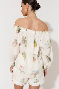 Adorne Crystal Belle Off The Shoulder Top - Botanical