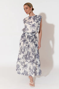 Adorne Logan Maxi Skirt - Toile Print