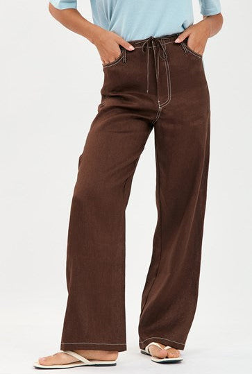 Chandler Drawstring Linen Pant