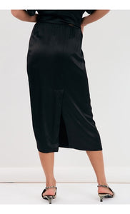 Brook Satin Midi Skirt