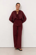 Load image into Gallery viewer, Lucy Patch Pocket Denim Pant - Burgundy