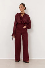 Load image into Gallery viewer, Lucy Patch Pocket Denim Pant - Burgundy
