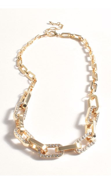 Adorne Diamante Link Statement Necklace