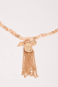 Long Boho Tassel Charm Necklace