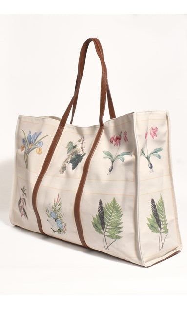 Adorne Botanical Belle Canvas Tote