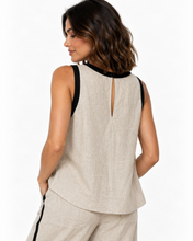 Load image into Gallery viewer, Amira Linen Sleeveless Top - Natural
