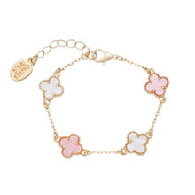 Load image into Gallery viewer, Lotus 4 Pearl Clover Bracelet