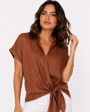 Load image into Gallery viewer, Baker Linen Shirt - Chocolate