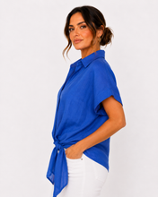 Load image into Gallery viewer, Baker Linen Shirt - Cobalt