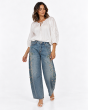 Load image into Gallery viewer, Bejewelled Barrel Jeans