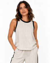 Load image into Gallery viewer, Amira Linen Sleeveless Top - Natural