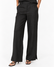 Load image into Gallery viewer, Easton Side Split Linen Pant - Black