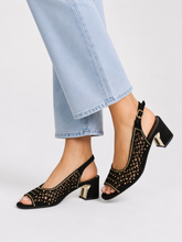 Load image into Gallery viewer, Jackey Jewel Suede Sandals