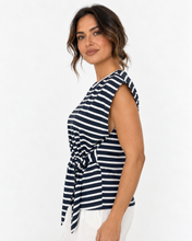 Load image into Gallery viewer, Mariniere Tie Front Top