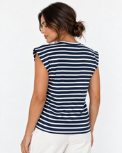 Load image into Gallery viewer, Mariniere Tie Front Top