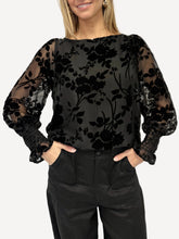 Load image into Gallery viewer, Clover Burnout Velour Top