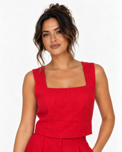 Load image into Gallery viewer, Harlow Linen Top - Red