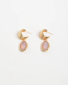 Curved Front Oval Drop Earrings