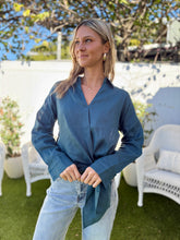 Load image into Gallery viewer, Gus Tie Front Shirt - Blue Lagoon