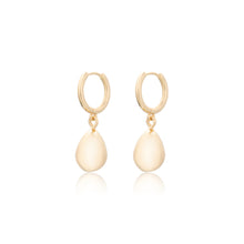 Load image into Gallery viewer, Lotus Dewdrop Huggie Earrings