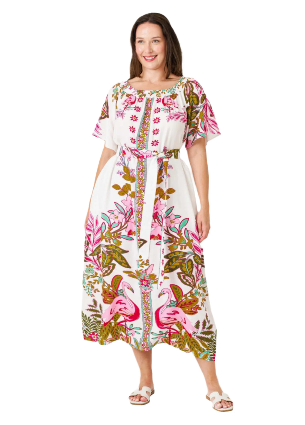 Flamingo Bloom Maxi Dress