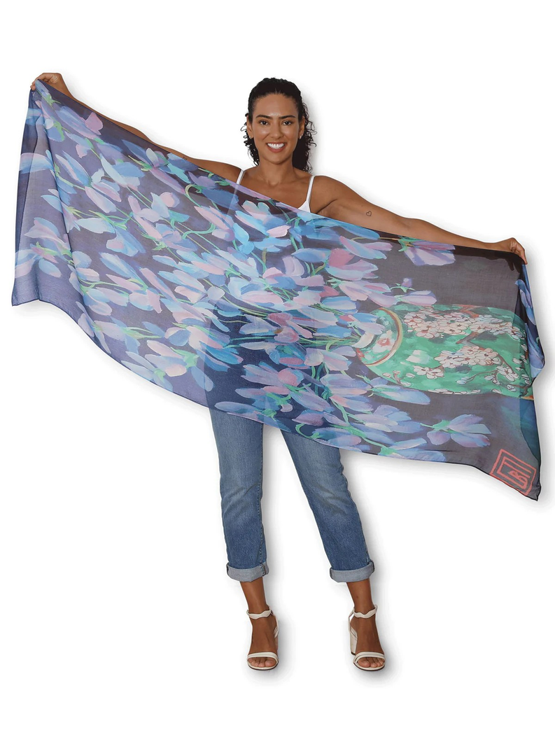 The Artists Label Scarf - Green Vase