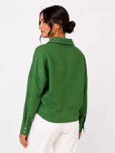 Load image into Gallery viewer, Gus Tie Front Shirt - Palm Green