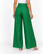 Load image into Gallery viewer, Harlow Linen Pants - Emerald Green