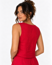 Load image into Gallery viewer, Harlow Linen Top - Red