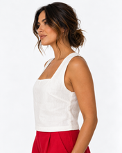 Load image into Gallery viewer, Harlow Linen Top - White