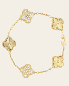 CZ SS Clover Bracelet