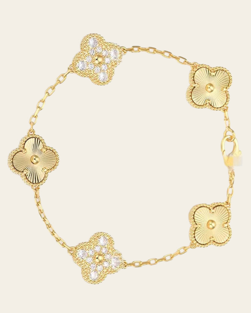 CZ SS Clover Bracelet